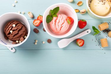 Homemade Assorted Ice Cream In A Bowl