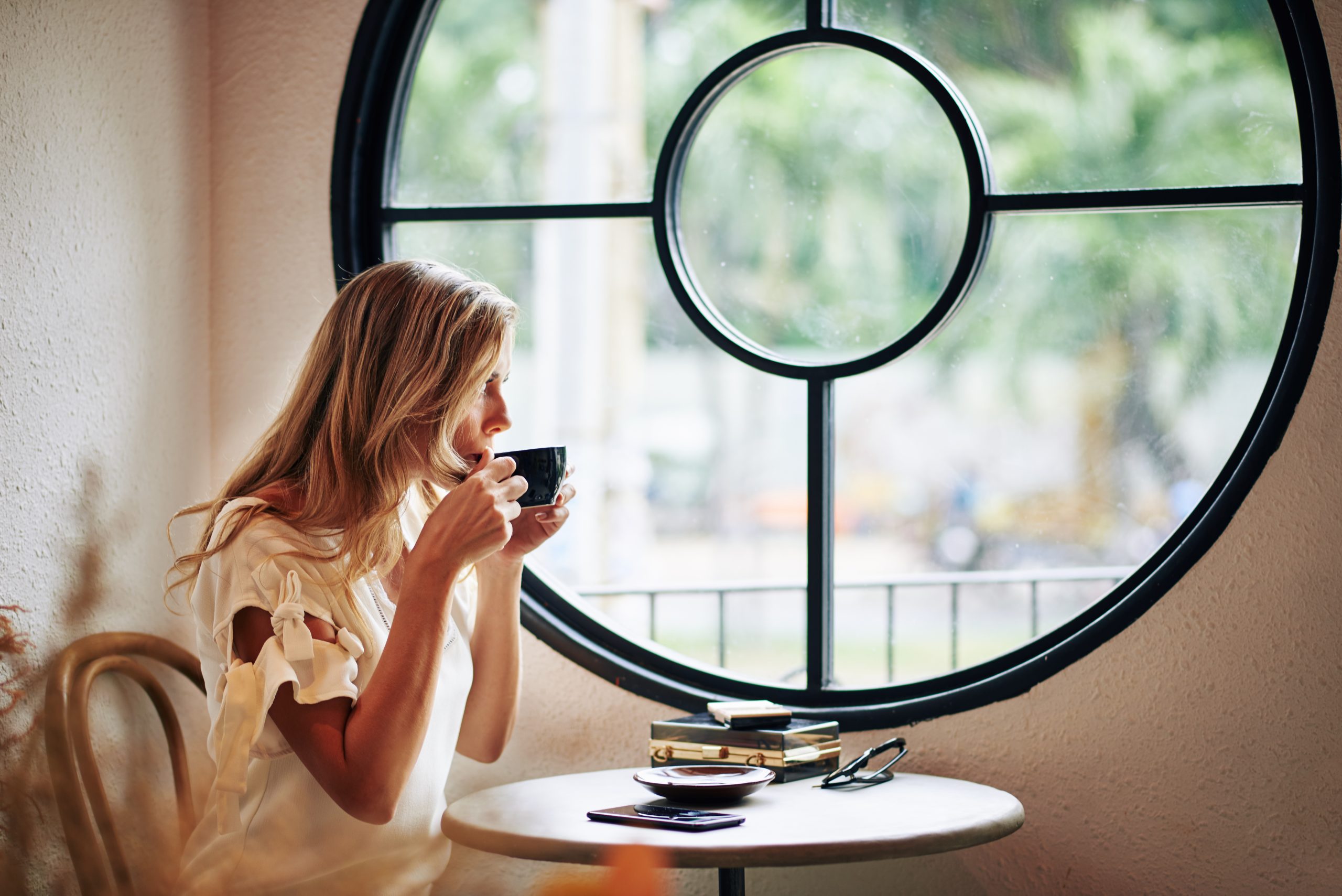 Woman Drinking Coffee